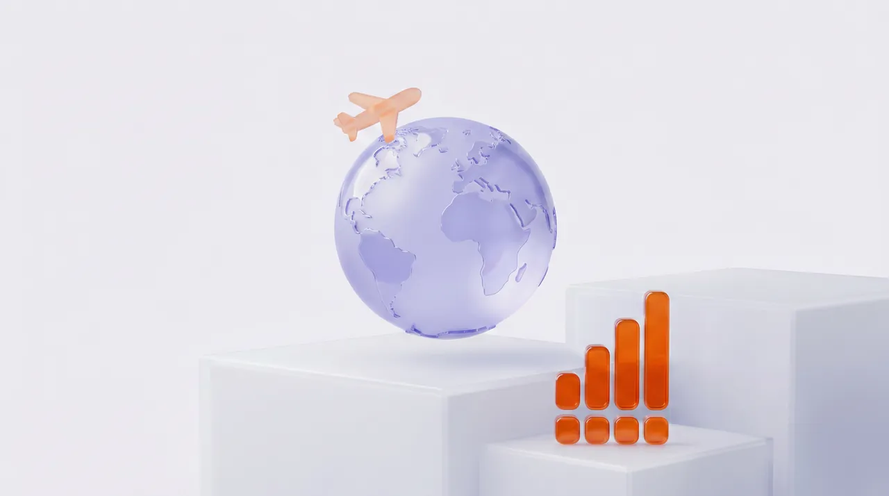A 3D globe with orbital rings, a symbol of Yesim's global coverage.